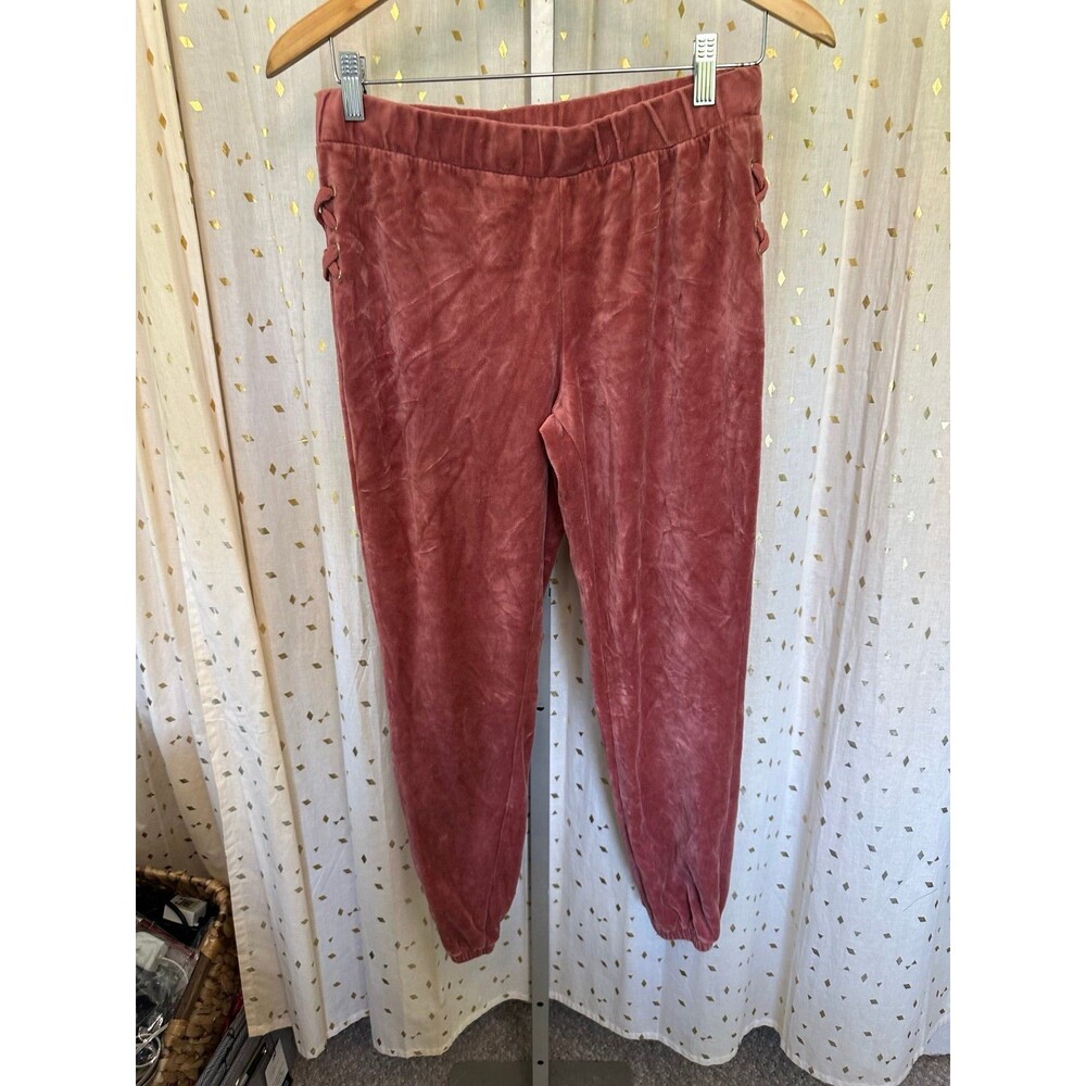 Love Tree Women's Y2K Velour Pull On Side Criss Cross Laces Joggers M